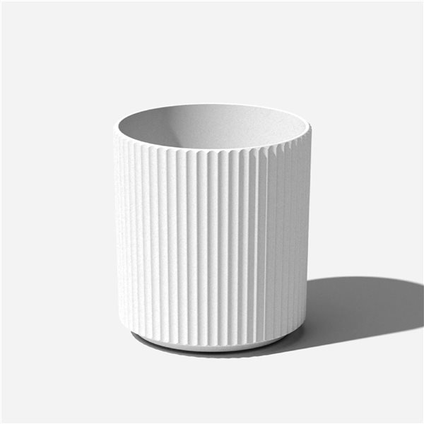 Veradek Demi Series 16-in Plastic-Stone Planter - White