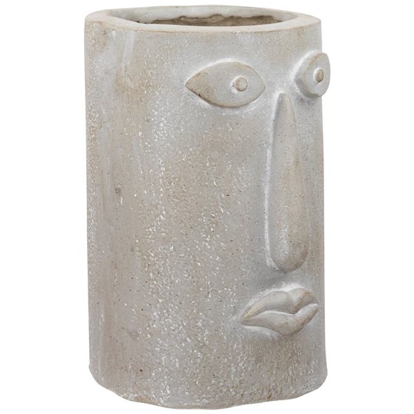 Northlight 12.25-in Ceramic Large Abstract Face Ceramic Outdoor Garden Planter