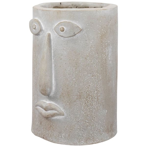 Northlight 12.25-in Ceramic Large Abstract Face Ceramic Outdoor Garden Planter