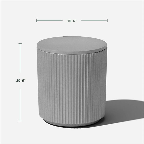 Veradek Round Plastic Chill Side Table - Grey