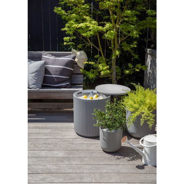 Veradek Round Plastic Chill Side Table - Grey