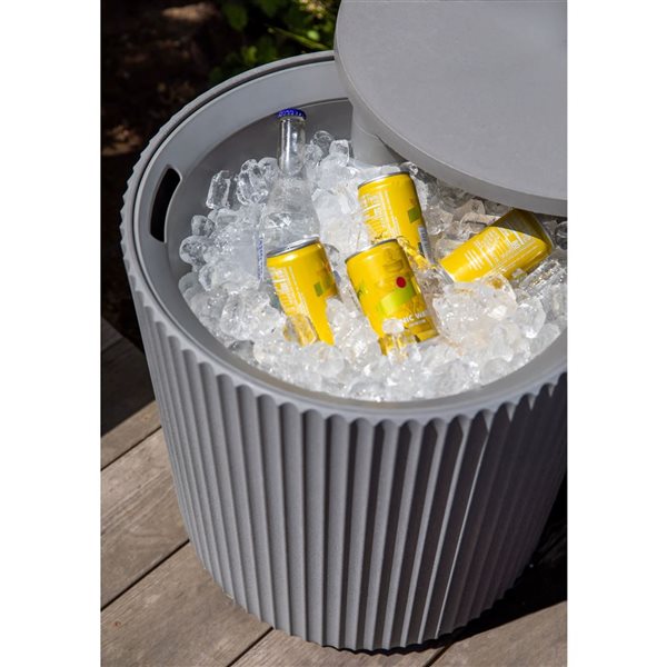 Veradek Round Plastic Chill Side Table - Grey