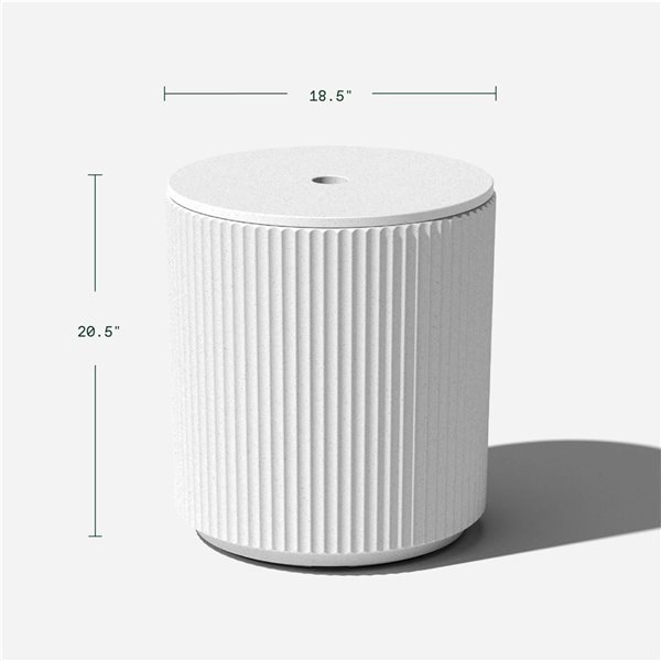 Veradek Round Metal Umbrella Side Table - White