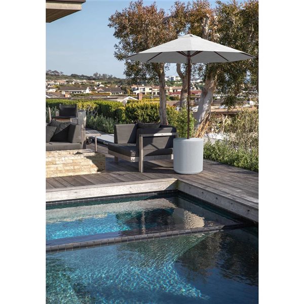 Veradek Round Metal Umbrella Side Table - White