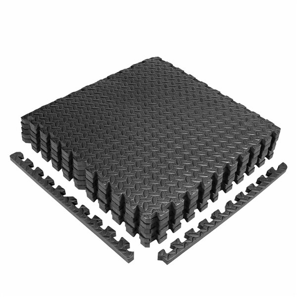 CAP Barbell 24 x 24 x 0.75-in Extra Thick Interlocking Foam Mat - Black - 6/Pack