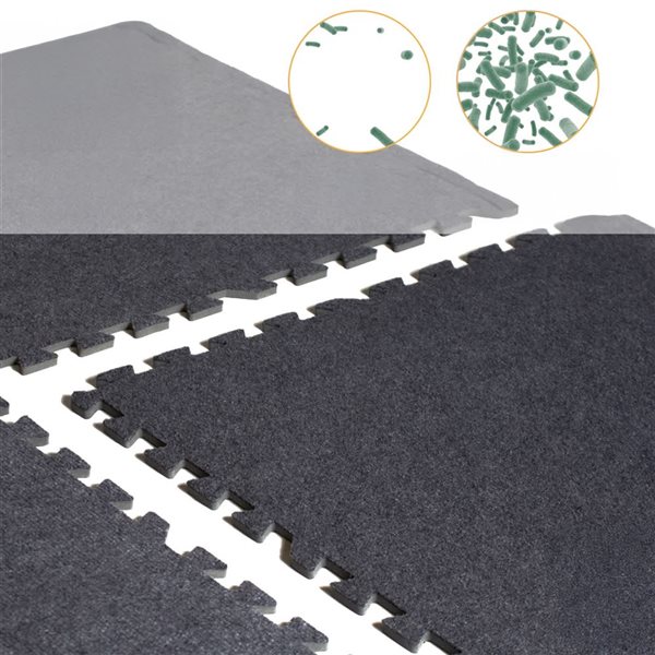 CAP Barbell Black 24 in. x 24 in. Interlocking Foam Carpet Mat Square 6 Pcs (24 sq. ft.)
