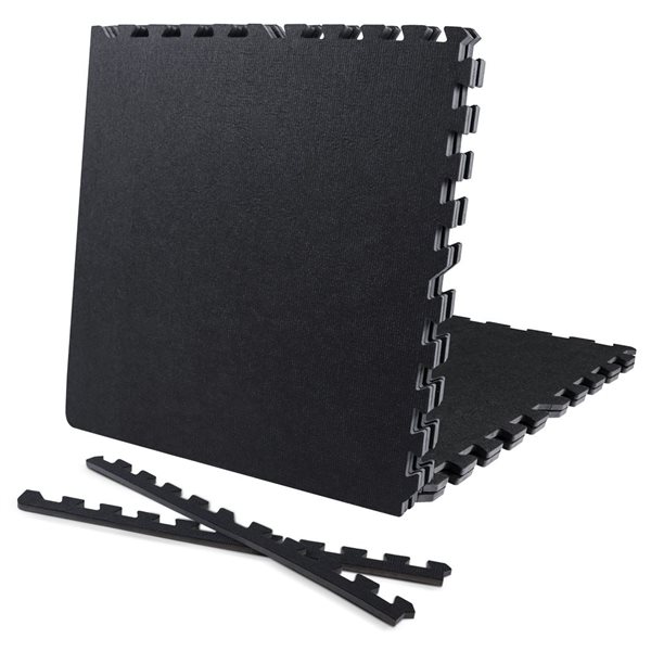 CAP Barbell Black 24 in. x 24 in. Interlocking Foam Carpet Mat Square 6 Pcs (24 sq. ft.)