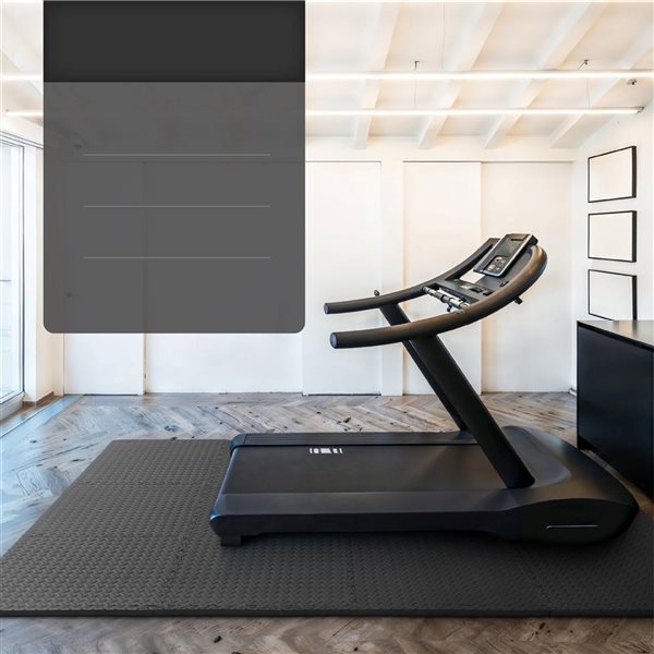 CAP Barbell 24 x 24 x 1-in Double-Sided Interlocking Diamond Texture Foam Mat - Black - 18/Pack