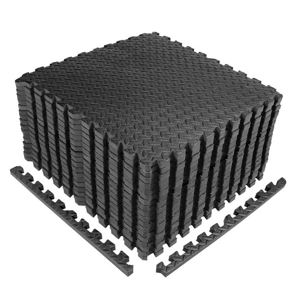 CAP Barbell 24 x 24 x 0.75-in Extra Thick Interlocking Foam Mat - Black - 18/Pack