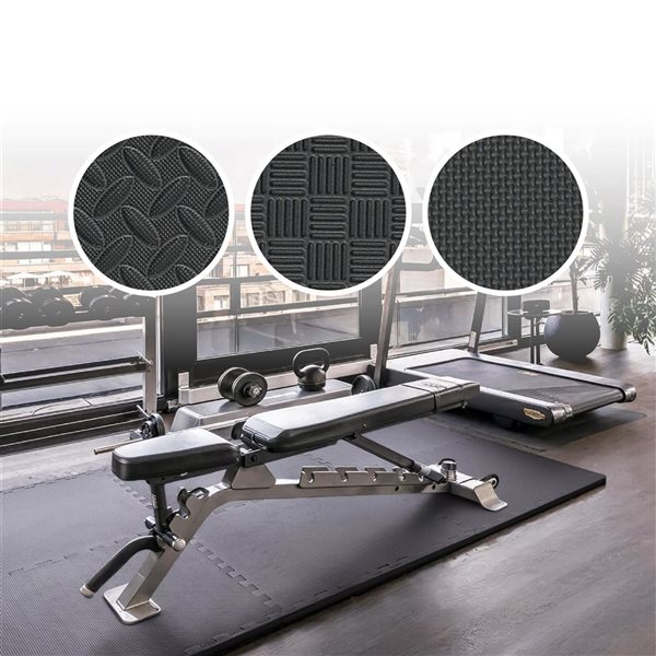 CAP Barbell 24 x 24 x 1-in Double-Sided Interlocking Foam Mat - Black - 6/Pack