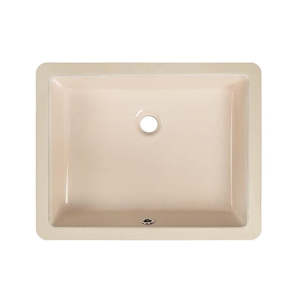 DeerValley 19.72 x 15.59-in Undermount Rectangular Modern Bone Ceramic Bathroom Sink