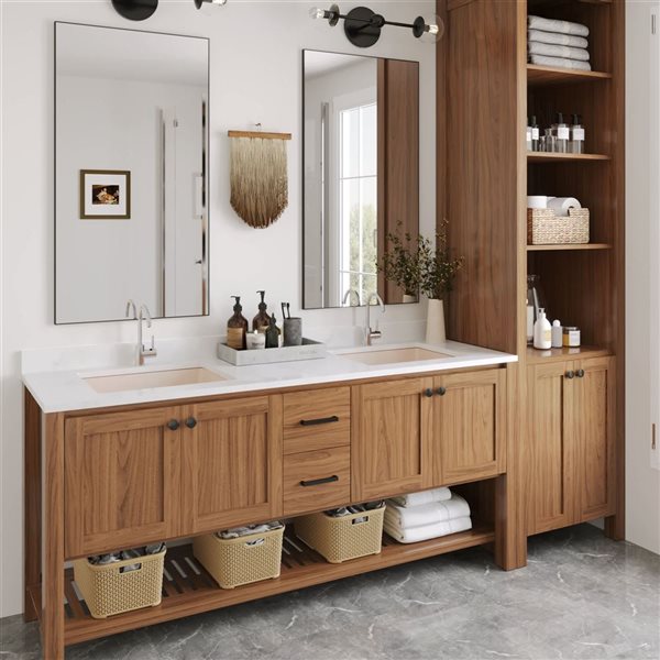 DeerValley 19.72 x 15.59-in Undermount Rectangular Modern Bone Ceramic Bathroom Sink