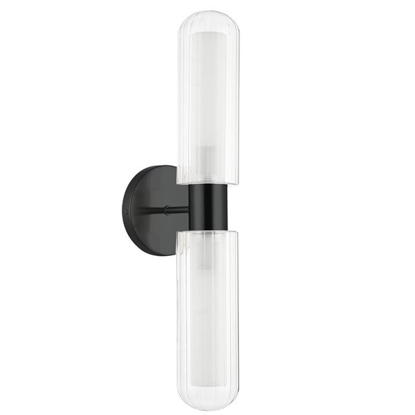 Dainolite Balbina 2-Light Wall Sconce - Matte Black