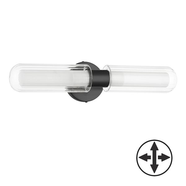 Dainolite Balbina 2-Light Wall Sconce - Matte Black