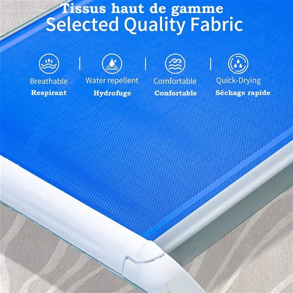 Mondawe Aluminum Outdoor Chaise Lounge Chair - Blue