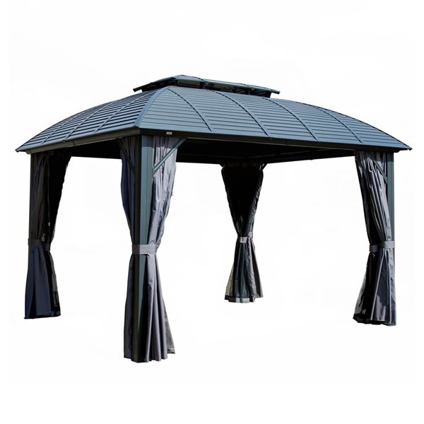 Mondawe 10 x 12-ft Metal Gazebo w/ Aluminum Frame - Grey