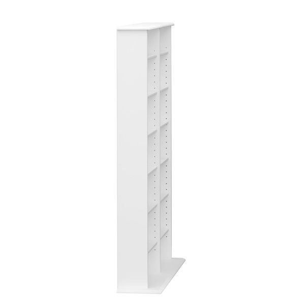 Prepac 39-in Tall 2-Column Display Cabinet w/ 14 Adjustable Shelves for DVD Storage - White