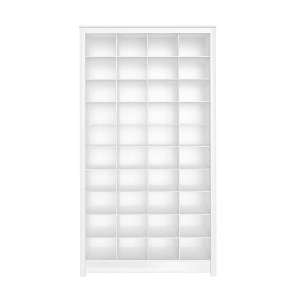 Prepac 72.5-in Tall Shoe Storage Cabinet w/ 40 Shoe Cubbies - White