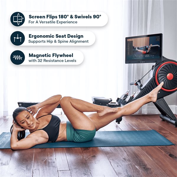 Echelon Row-S Indoor Rowing Machine with 22-in Class Rotating HD