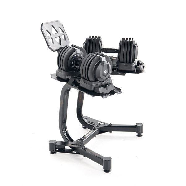 Echelon Adjustable Dumbbells Set 7–52.5 lbs with Stand, Quick Weight Adjustment, Space-Saving Design