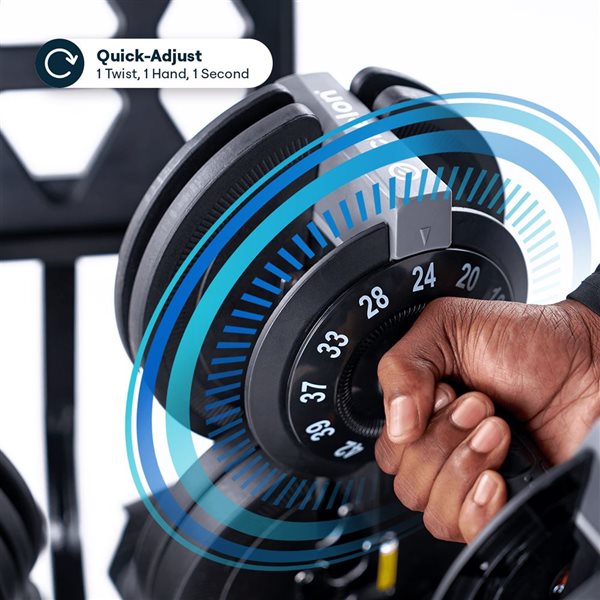 Echelon Adjustable Dumbbells Set 7–52.5 lbs with Stand, Quick Weight Adjustment, Space-Saving Design