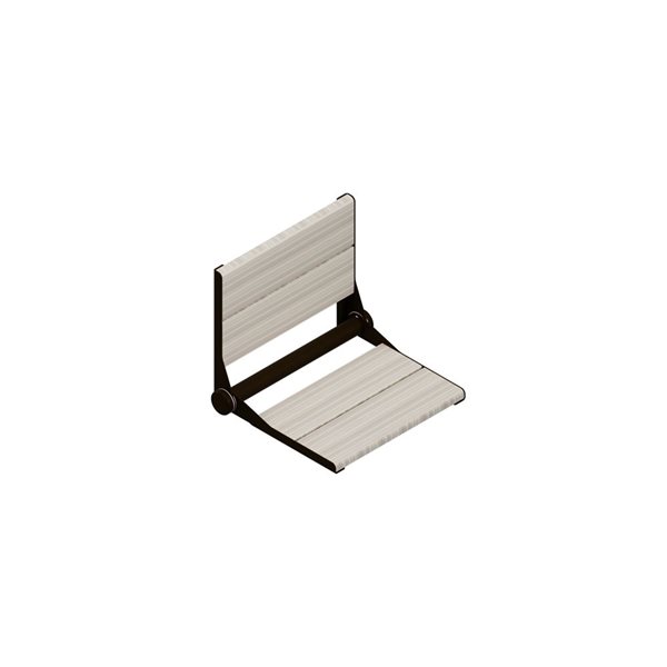 INVISIA SerenaSeat Pro Stainless 18-in Light Stained Shower Bamboo Seat w/ Oil-Rubbed Bronze Frame