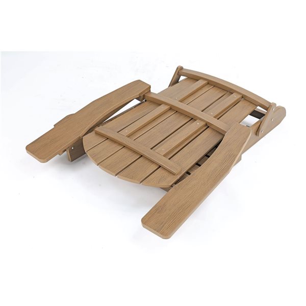 Backyard Lifestyles Brown Folding Adirondack Chair with Hideaway Footrest and Cup Holder