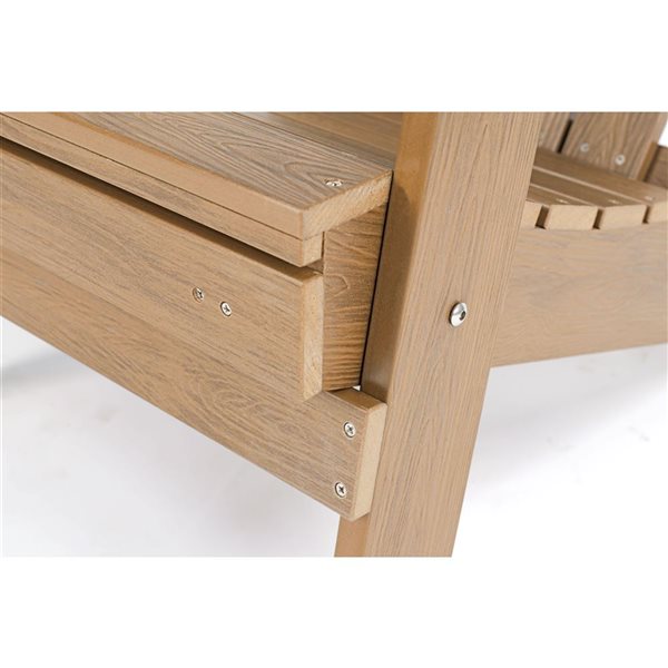 Backyard Lifestyles Brown Folding Adirondack Chair with Hideaway Footrest and Cup Holder