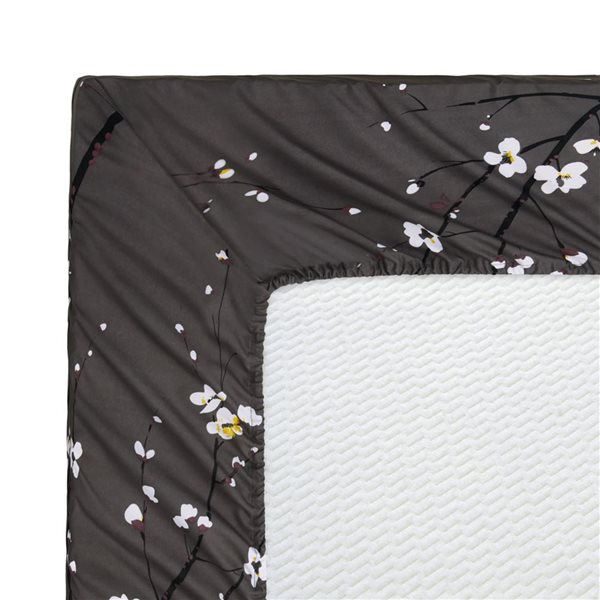 Marina Decoration Queen Size Plum Blossom Floral Grey Cotton Blend Printed Sheet