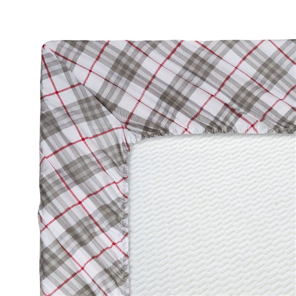 Marina Decoration King Size Grey White Tartan Pattern Cotton Blend Printed Sheet