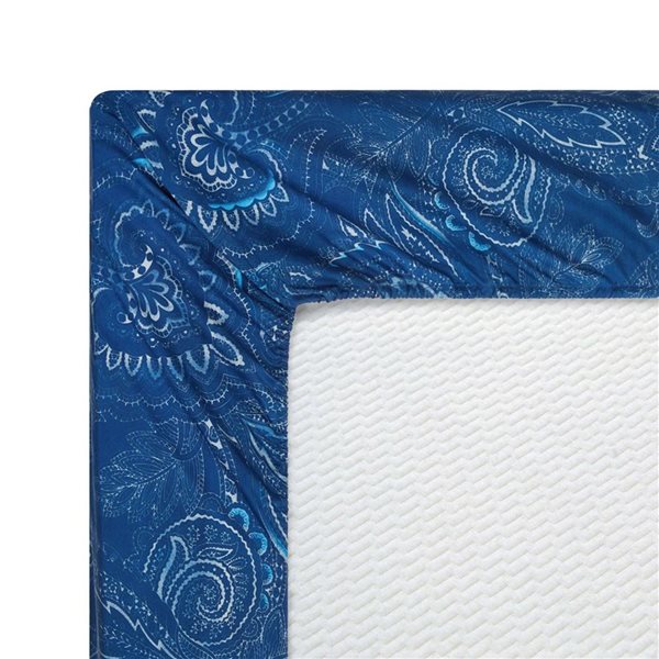 Marina Decoration Double/Full Size Navy Blue Paisley Cotton Blend Printed Sheet