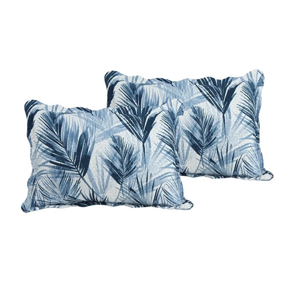 Marina Decoration King Size Modern Blue Leaves Polyester Embossed Coverlet Printed Quilt Set with Sham