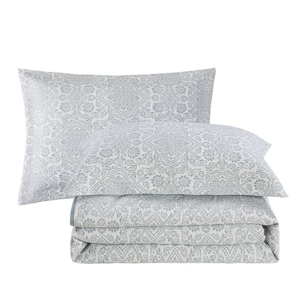 Marina Decoration Twin/Single Size Blue Floral Jacquard Embroidered Coverlet Quilt Set with Sham