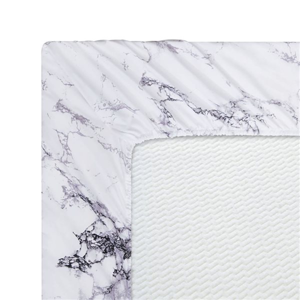 Marina Decoration Double/Full Size White Marble Cotton Blend Printed Sheet
