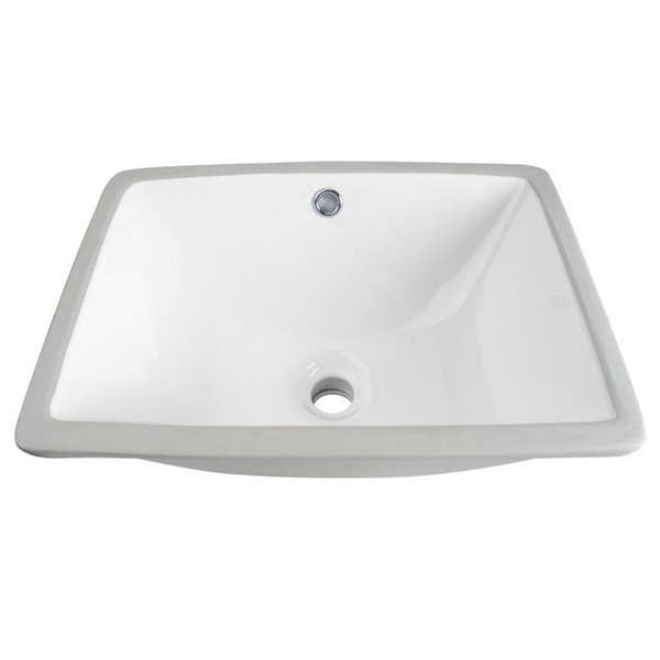DeerValley 12.8-in Undermount Rectangular Modern Ceramic Bathroom Sink - White