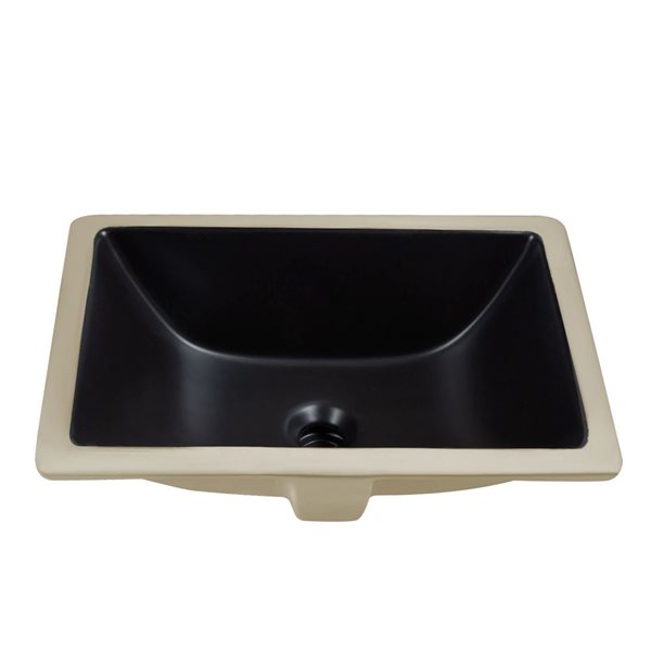 DeerValley 12.8-in Undermount Rectangular Modern Ceramic Bathroom Sink - Black