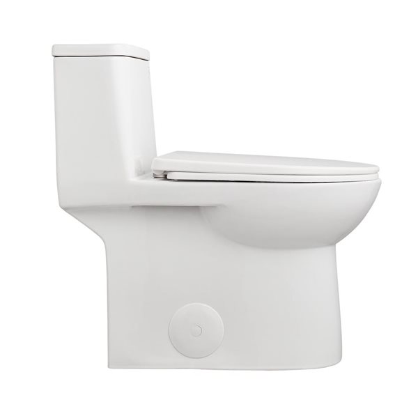 Ursa White Elongated Chair Height 12-In Rough-In Dual Flush 6.06 LPF Soft Close 1-Piece Toilet