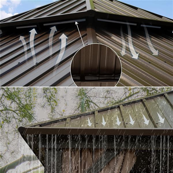 Mondawe 10 x 10-ft Metal Gazebo w/ Aluminum Frame - Brown