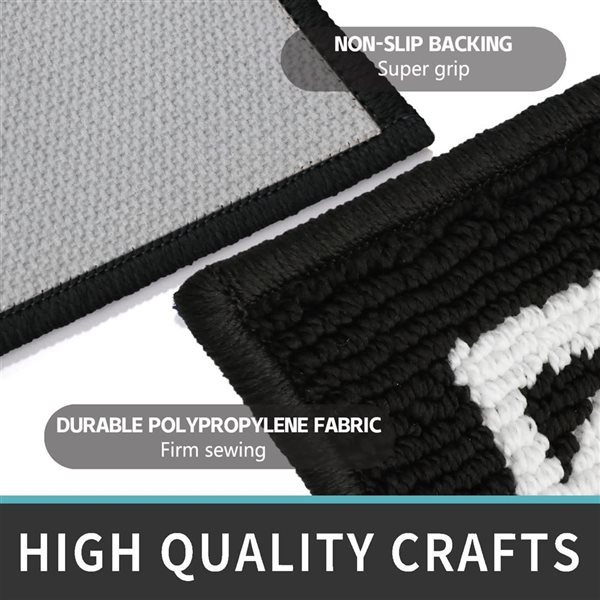 Marina Decoration 26 x 45-in Moroccan Trellis Non-Slip Rubber Backing Accent Rug - Black