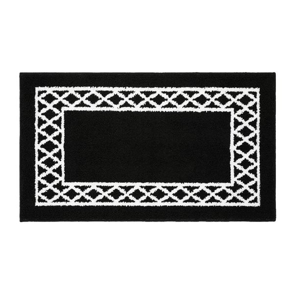 Marina Decoration 26 x 45-in Moroccan Trellis Non-Slip Rubber Backing Accent Rug - Black