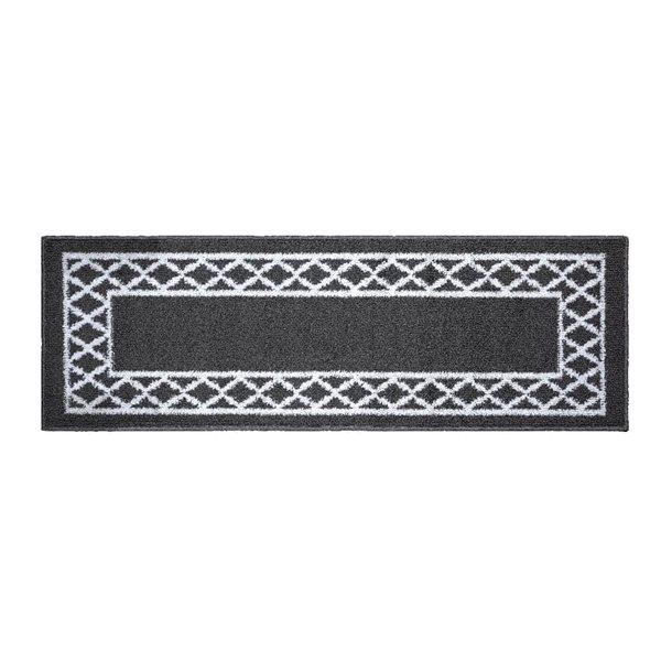 Marina Decoration 20 x 72-in Moroccan Trellis Non-Slip Rubber Backing Runner Rug - Grey