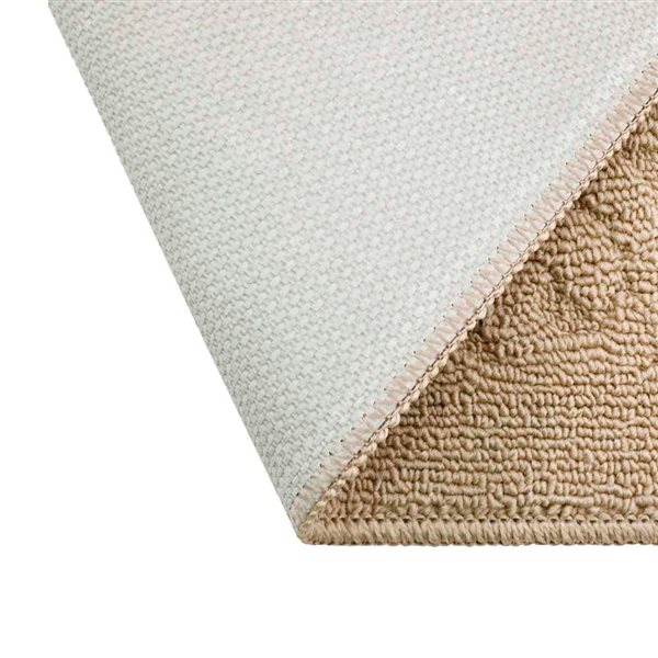 Marina Decoration 3-Pack 20 x 32-in Half-Moon Jacquard Solid Non-Slip Rubber Backing Kitchen Rug - Taupe