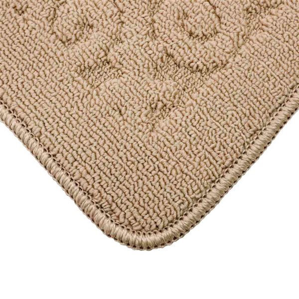 Marina Decoration 3-Pack 20 x 32-in Half-Moon Jacquard Solid Non-Slip Rubber Backing Kitchen Rug - Taupe