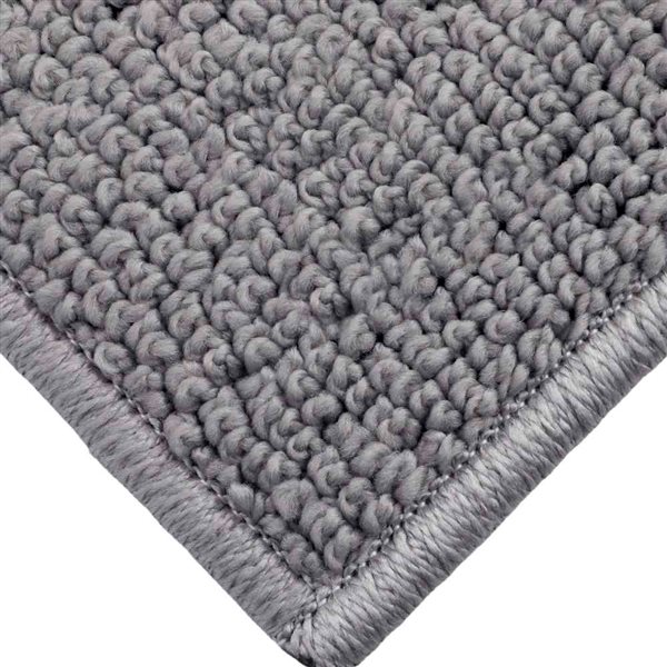 Marina Decoration 20 x 60-in Diamond Vintage Non-Slip Rubber Backing Runner Rug - Silver