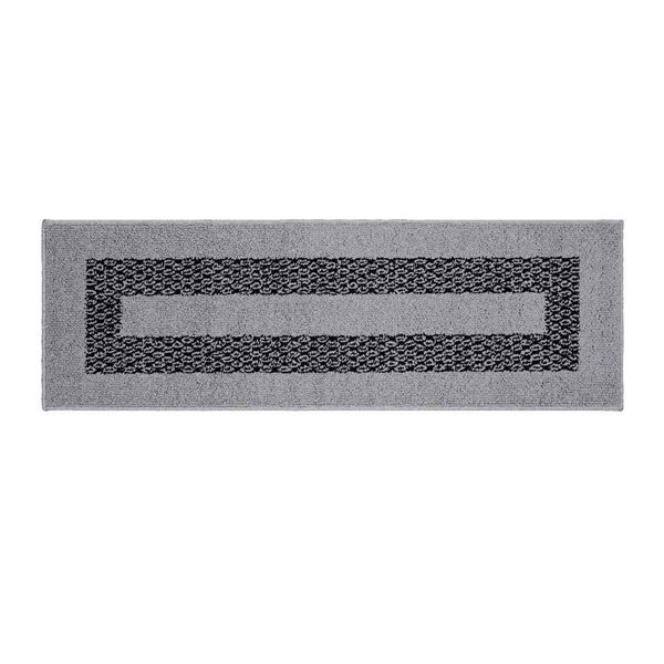 Marina Decoration 20 x 60-in Diamond Vintage Non-Slip Rubber Backing Runner Rug - Silver