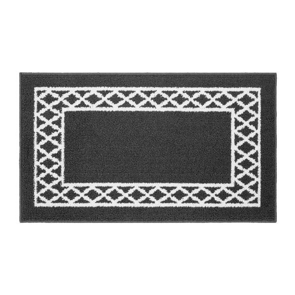 Marina Decoration 26 x 45-in Moroccan Trellis Non-Slip Rubber Backing Accent Rug - Grey