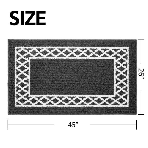 Marina Decoration 26 x 45-in Moroccan Trellis Non-Slip Rubber Backing Accent Rug - Grey