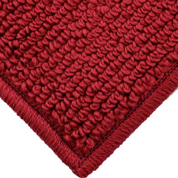 Marina Decoration 20 x 72-in Diamond Vintage Non-Slip Rubber Backing Runner Rug - Burgundy
