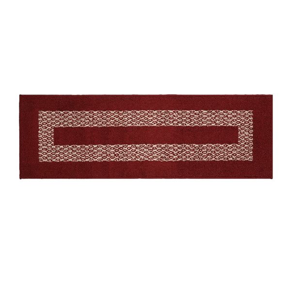 Marina Decoration 20 x 72-in Diamond Vintage Non-Slip Rubber Backing Runner Rug - Burgundy