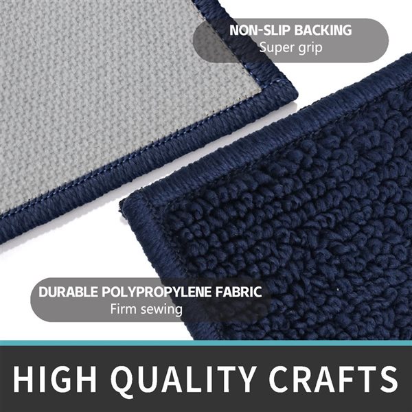 Marina Decoration 20 x 60-in Diamond Vintage Non-Slip Rubber Backing Runner Rug - Blue